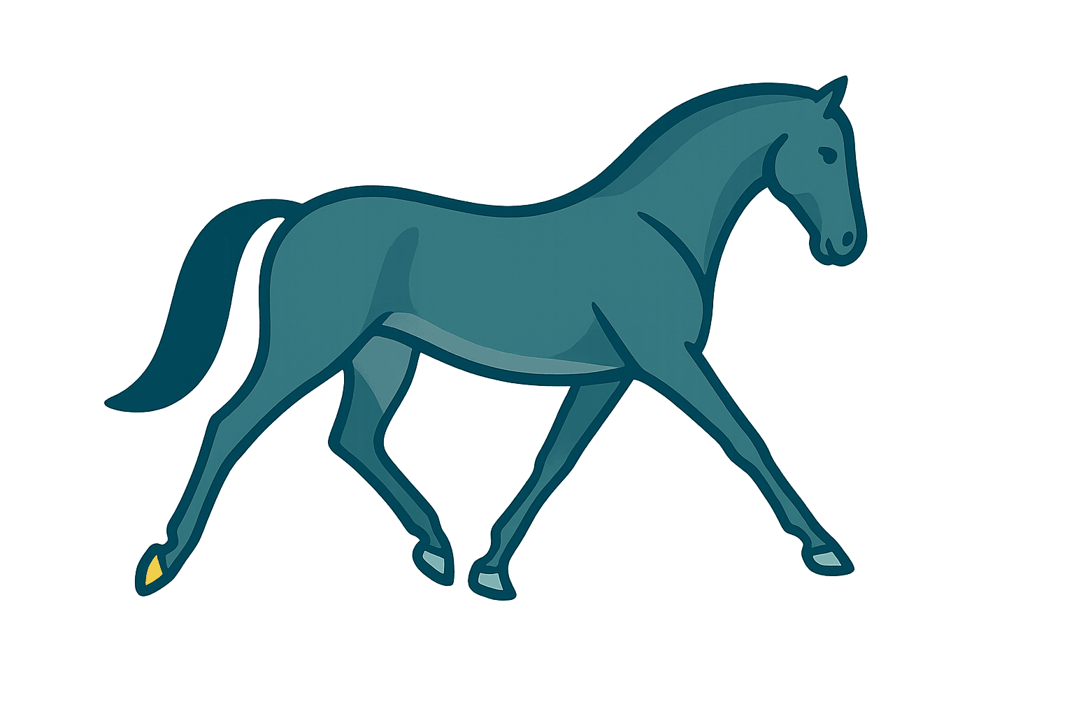 Silhouette de cheval en mouvement